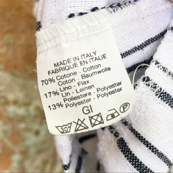 Brandy Melville Bustier Crop Top White Blue Stripe Button Up Tank Linen Cotton - Picture 8 of 8